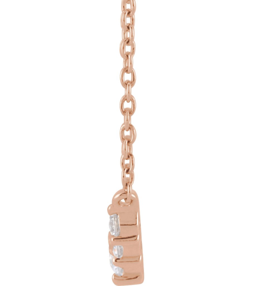 689048 Necklace Set 14K Rose Round Lab-Grown Diamond 3.2Mm 13 Ctw Si1-Si2, G-H 18 In Polished 13 Ctw Lab-Grown Diamond Graduated Necklace