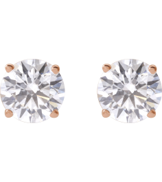 1874 14K Rose Set Round Lab-Grown Diamond Pair 7Mm 2 12 Ctw Vs, F+ Friction Friction Backs Included 4-Prong Polished 2 12 Ctw Lab-Grown Diamond Stud Earrings
