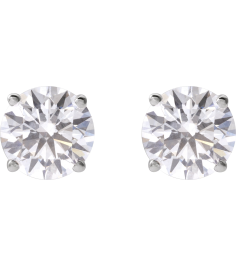 1874 14K White Set Round Lab-Grown Diamond Pair 7Mm 2 12 Ctw Si1-Si2, G-H Friction Friction Backs Included 4-Prong Polished 2 12 Ctw Lab-Grown Diamond Stud Earrings
