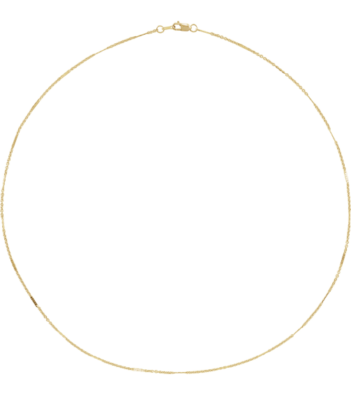 Ch1242 14K Yellow Cable 1.1 Mm 20 In Lobster Clasp Polished Dapped Cable Chain