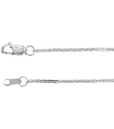 Ch1242 Sterling Silver Cable 1.1 Mm 16 In Lobster Clasp Polished Dapped Cable Chain