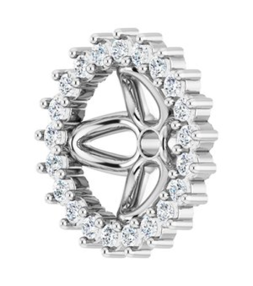 88505 Set Sterling Silver 6.5 Mm Pair Polished 16 Ctw Natural Diamond Earring Jackets