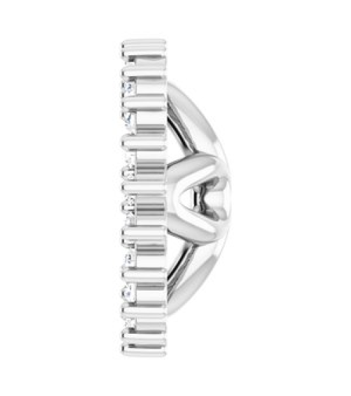 88505 Set Sterling Silver 6.5 Mm Pair Polished 16 Ctw Natural Diamond Earring Jackets