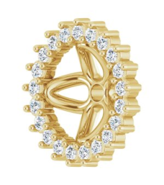 88505 Set 14K Yellow 6.5 Mm Pair Polished 16 Ctw Natural Diamond Earring Jackets