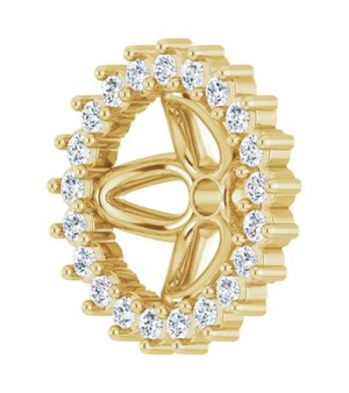 88505 Set 14K Yellow 6.5 Mm Pair Polished 16 Ctw Natural Diamond Earring Jackets