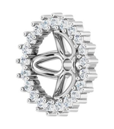 88505 Set 14K White 6.5 Mm Pair Polished 16 Ctw Natural Diamond Earring Jackets