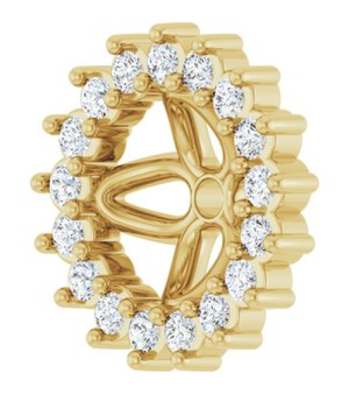 88505 Set 14K Yellow 5 Mm Pair Polished 18 Ctw Natural Diamond Earring Jackets