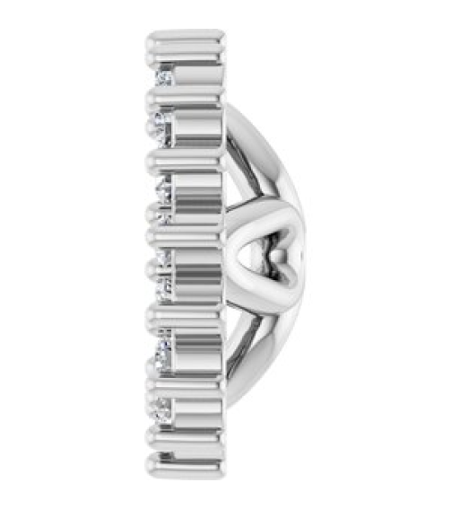 88505 Set Sterling Silver 5 Mm Pair Polished 18 Ctw Natural Diamond Earring Jackets