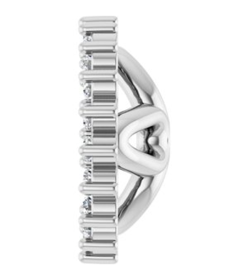 88505 Set Sterling Silver 6 Mm Pair Polished 16 Ctw Natural Diamond Earring Jackets