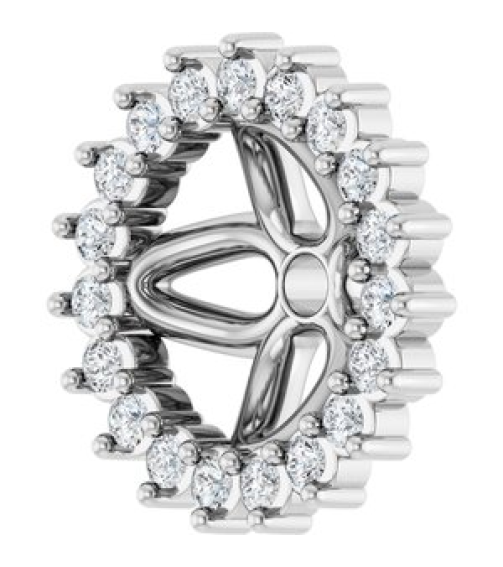 88505 Set Sterling Silver 6 Mm Pair Polished 16 Ctw Natural Diamond Earring Jackets