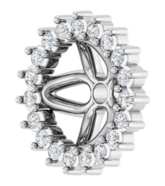 88505 Set Platinum 6 Mm Pair Polished 16 Ctw Natural Diamond Earring Jackets