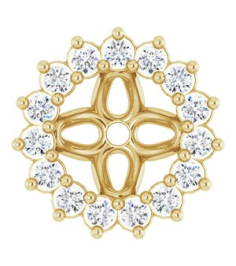 88505 Set 14K Yellow 4.5 Mm Pair Polished 18 Ctw Natural Diamond Earring Jackets