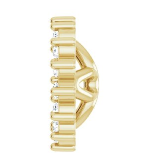 88505 Set 14K Yellow 4.5 Mm Pair Polished 18 Ctw Natural Diamond Earring Jackets