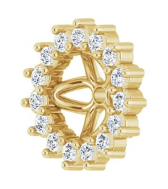 88505 Set 14K Yellow 4.5 Mm Pair Polished 18 Ctw Natural Diamond Earring Jackets