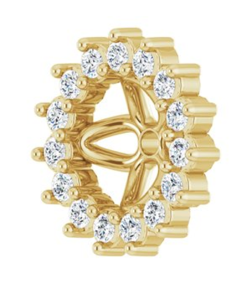 88505 Set 14K Yellow 4.5 Mm Pair Polished 18 Ctw Natural Diamond Earring Jackets