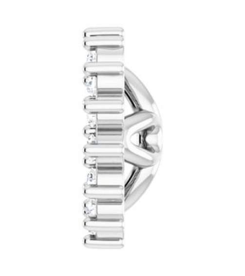 88505 Set 14K White 4.5 Mm Pair Polished 18 Ctw Natural Diamond Earring Jackets