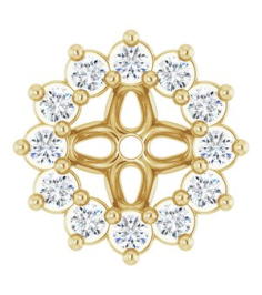 88505 Set 14K Yellow 3.5 Mm Pair Polished 110 Ctw Natural Diamond Earring Jackets