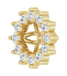88505 Set 14K Yellow 3.5 Mm Pair Polished 110 Ctw Natural Diamond Earring Jackets