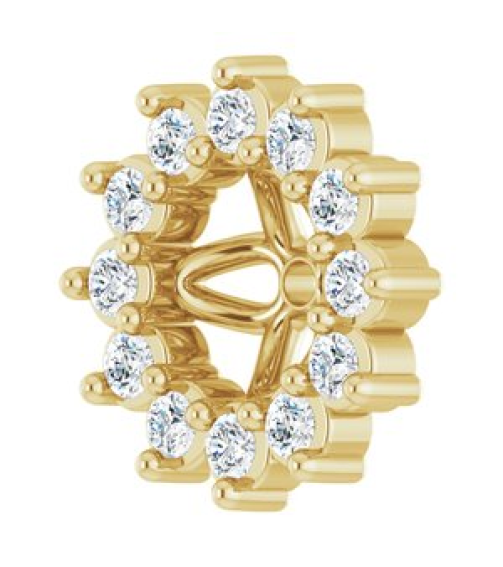 88505 Set 14K Yellow 3.5 Mm Pair Polished 110 Ctw Natural Diamond Earring Jackets
