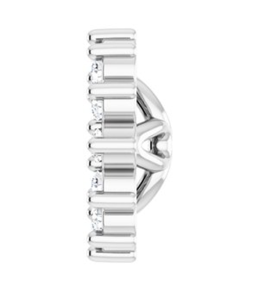 88505 Set Sterling Silver 3.5 Mm Pair Polished 110 Ctw Natural Diamond Earring Jackets