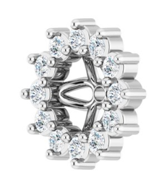 88505 Set 14K White 3.5 Mm Pair Polished 110 Ctw Natural Diamond Earring Jackets