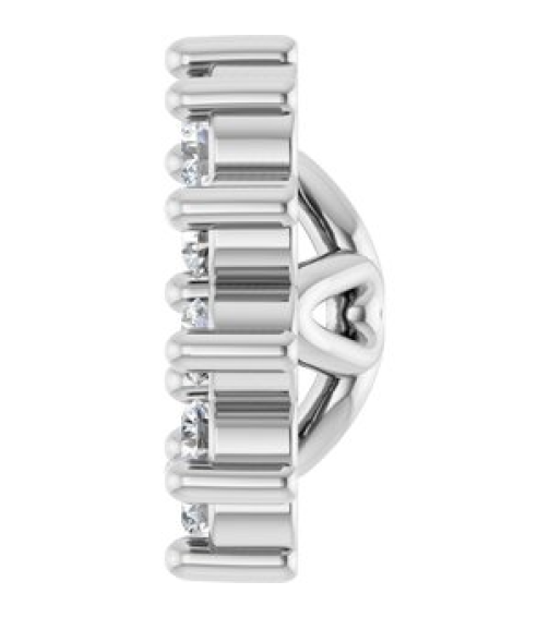88505 Set 14K White 3 Mm Pair Polished .08 Ctw Natural Diamond Earring Jackets