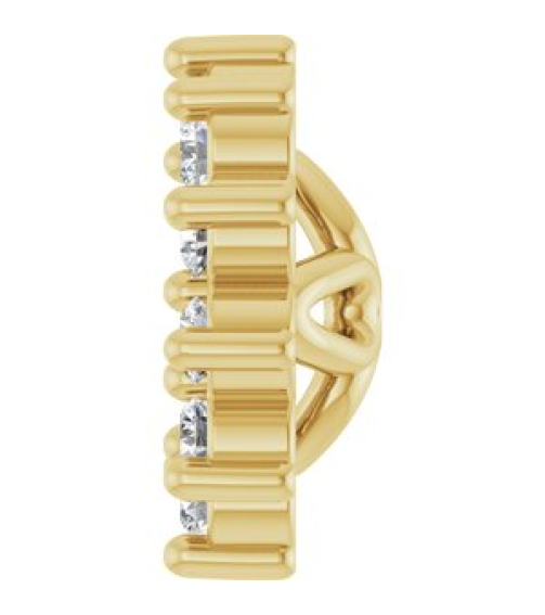 88505 Set 14K Yellow 3 Mm Pair Polished .08 Ctw Natural Diamond Earring Jackets