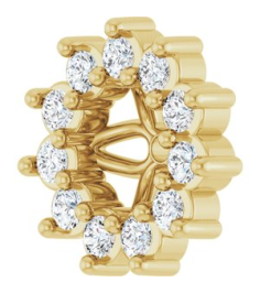 88505 Set 14K Yellow 3 Mm Pair Polished .08 Ctw Natural Diamond Earring Jackets