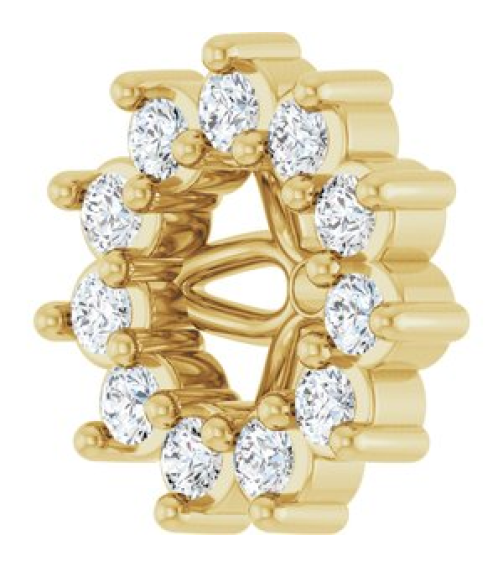 88505 Set 14K Yellow 3 Mm Pair Polished .08 Ctw Natural Diamond Earring Jackets