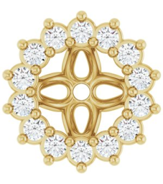 88505 Set 14K Yellow 4 Mm Pair Polished 110 Ctw Natural Diamond Earring Jackets