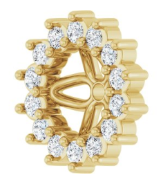 88505 Set 14K Yellow 4 Mm Pair Polished 110 Ctw Natural Diamond Earring Jackets
