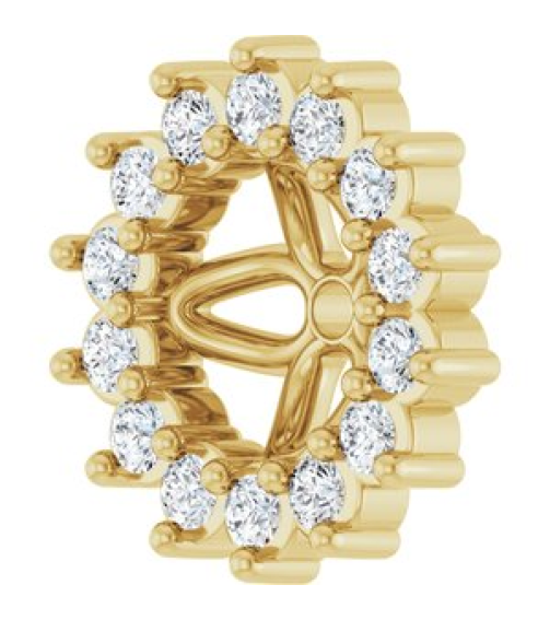 88505 Set 14K Yellow 4 Mm Pair Polished 110 Ctw Natural Diamond Earring Jackets