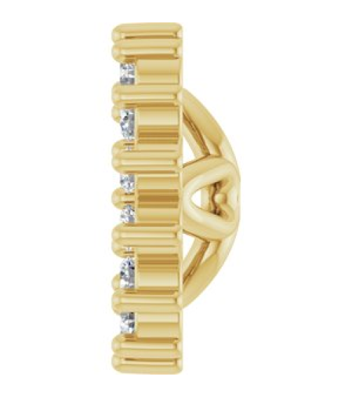 88505 Set 14K Yellow 4 Mm Pair Polished 110 Ctw Natural Diamond Earring Jackets