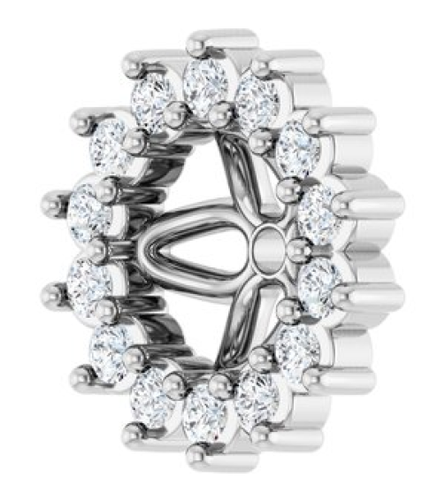 88505 Set 14K White 4 Mm Pair Polished 110 Ctw Natural Diamond Earring Jackets