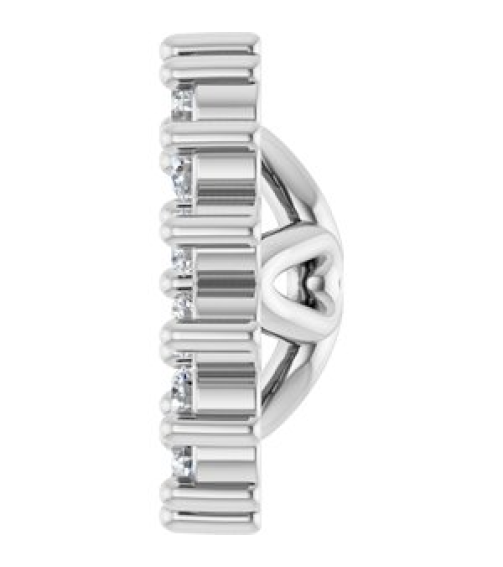 88505 Set Sterling Silver 4 Mm Pair Polished 110 Ctw Natural Diamond Earring Jackets