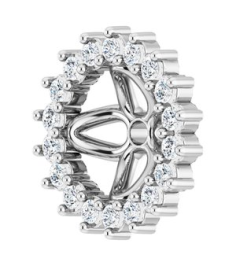 88505 Set Platinum 5.5 Mm Pair Polished 18 Ctw Natural Diamond Earring Jackets