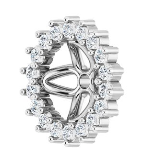88505 Set Platinum 5.5 Mm Pair Polished 18 Ctw Natural Diamond Earring Jackets
