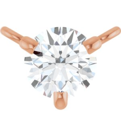 88519 Necklace Center Set 14K Rose Round Natural Diamond 4Mm 15 Ct I1, G-H Polished 15 Ct Natural Diamond 3-Prong Necklace Center