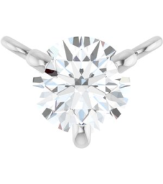 88519 Necklace Center Set Platinum Round Natural Diamond 4Mm 15 Ct Si2-Si3, G-H Polished 15 Ct Natural Diamond 3-Prong Necklace Center