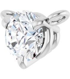 88519 Necklace Center Set Platinum Round Natural Diamond 4Mm 15 Ct Si2-Si3, G-H Polished 15 Ct Natural Diamond 3-Prong Necklace Center