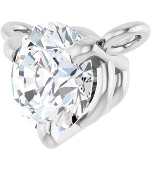 88519 Necklace Center Set Platinum Round Natural Diamond 4Mm 15 Ct Si2-Si3, G-H Polished 15 Ct Natural Diamond 3-Prong Necklace Center