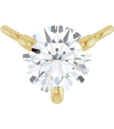 88519 Necklace Center Set 14K Yellow Round Natural Diamond 4Mm 15 Ct I1, G-H Polished 15 Ct Natural Diamond 3-Prong Necklace Center