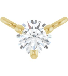88519 Necklace Center Set 14K Yellow Round Natural Diamond 3Mm 110 Ct I1, G-H Polished 110 Ct Natural Diamond 3-Prong Necklace Center