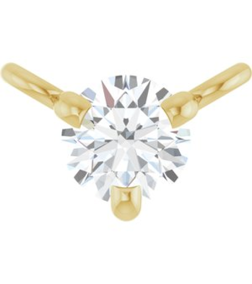88519 Necklace Center Set 14K Yellow Round Natural Diamond 3Mm 110 Ct I1, G-H Polished 110 Ct Natural Diamond 3-Prong Necklace Center