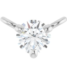 88519 Necklace Center Set 14K White Round Natural Diamond 3Mm 110 Ct I1, G-H Polished 110 Ct Natural Diamond 3-Prong Necklace Center