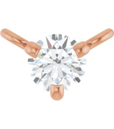 88519 Necklace Center Set 14K Rose Round Natural Diamond 3Mm 110 Ct I1, G-H Polished 110 Ct Natural Diamond 3-Prong Necklace Center