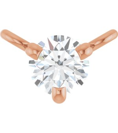 88519 Necklace Center Set 14K Rose Round Natural Diamond 3Mm 110 Ct I1, G-H Polished 110 Ct Natural Diamond 3-Prong Necklace Center