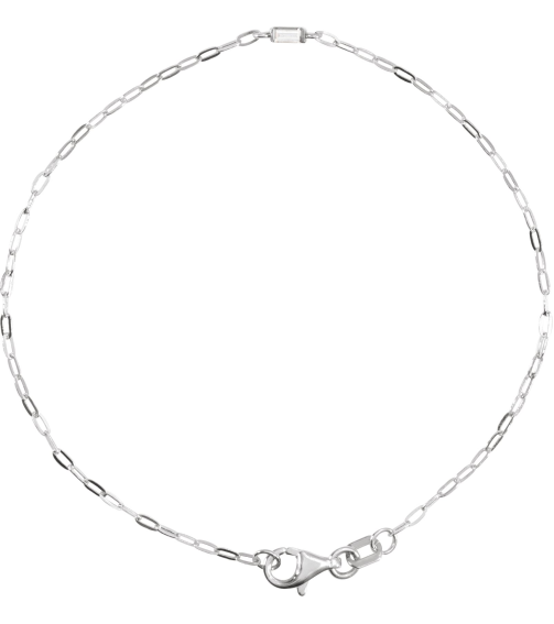 Brc926 Bracelet Set 14K White Straight Baguette Natural Diamond 3 X 1.5Mm 0.06 Ct Si2-Si3, G-H 7 In Polished .06 Ct Natural Diamond Bracelet