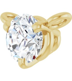88519 Necklace Center Set 14K Yellow Round Natural Diamond 3.5Mm 16 Ct I1, G-H Polished 16 Ct Natural Diamond 3-Prong Necklace Center
