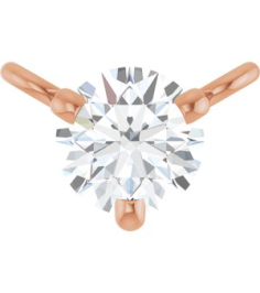 88519 Necklace Center Set 14K Rose Round Natural Diamond 3.5Mm 16 Ct I1, G-H Polished 16 Ct Natural Diamond 3-Prong Necklace Center